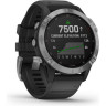 Часы GARMIN FENIX 6 SOLAR SILVER WITH A BLACK BAND 010-02410-00